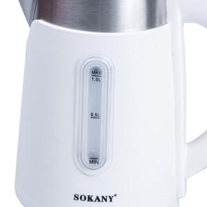 Електрочайник Sokany SK-0808W дисковий 1 л, білий. Photo 3