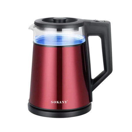 Електрочайник Sokany SK-SH-1076 дисковий 1,7л, червоний