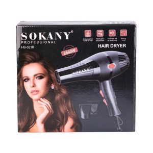 Фен для волосся Sokany SK-3210 з концентратором, чорний. Photo 2
