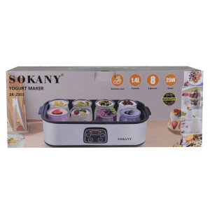 Йогуртниця домашня Sokany SK-2303 на 8 баночок з таймером, сталь. Photo 2