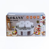 Йогуртниця домашня Sokany SK-08017 на 7 баночок по 180 мл з таймером, білий