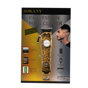 Машинка для стрижки акумуляторна Sokany SK-LF-9976 професійна з LED-дисплеєм, срібло. Photo 2