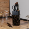 Набір кухонних ножів на підставці з точилом Kitchen Knives 6 предметів, чорний