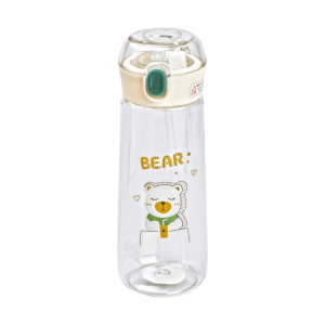 Пляшка для води Bear 600 мл з кришкою на защіпці, зелений