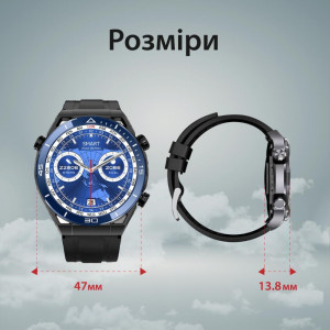 Смарт-годинник SmartX X5Max чоловічий з пульсометром і змінними ремінцями, синій. Photo 2