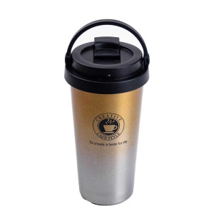 Термочашка Creative Cafe Style 500 мл з ручкою, сріблястий
