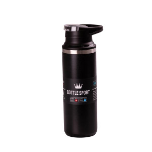 Термос Bottle Sport 550 мл з нержавіючої сталі з ручкою, чорний
