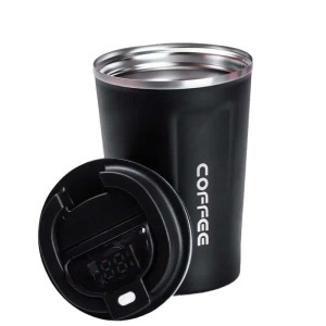 Термочашка Coffee 380 мл з датчиком температури, чорний