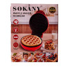 Вафельниця для товстих вафель Sokany SK-BBQ-840 з антипригарним покриттям, червоний