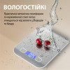 Ваги кухонні електронні SF-2012 до 5 кг з плоскою платформою на батарейках, срібло