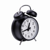 Настільний годинник з будильником Clock на батарейках, чорний