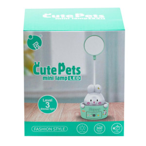 Дитяча настільна лампа Cute Pets з точилкою для олівців, рожевий. Photo 2