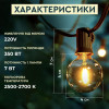 Ретро-гірлянда вулична 20 LED G40 довжина 10 метрів, тепле світло