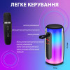 Портативна колонка Pulse 6 з мікрофоном BT/TF/FM/AUX/USB з підсвіткою 15 Вт, чорний