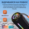 Портативна колонка BOOMSBOX 360 BT/TF/USB/AUX з підсвічуванням 20 Вт, чорна