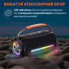 Портативна колонка BOOMSBOX 360 BT/TF/USB/AUX з підсвічуванням 20 Вт, чорна