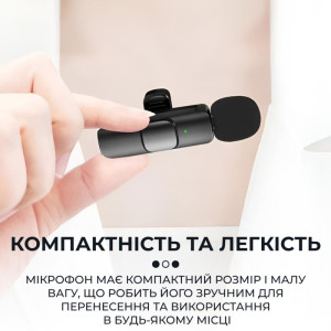 Комплект петличних мікрофонів K9 2 штуки для iOS і Android. Photo 3
