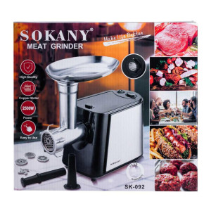 М'ясорубка електрична Sokany SK-092 професійна, сталь. Photo 2