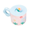 Чашка керамічна Flowers 300 мл з кришкою, рожевий