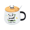 Чашка керамічна Panda 450 мл із кришкою та ложкою, little one