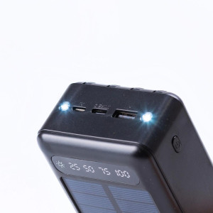 Повербанк 50000 mAh із сонячною батареєю USB-С/USB-A/microUSB 4 шнура в комплекті. Photo 3