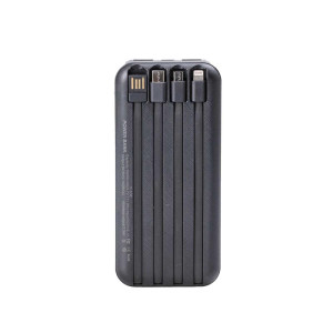 Повербанк 30000 mAh з бездротовою зарядкою USB-C/USB-A 4 шнури в комплекті, чорний. Photo 3