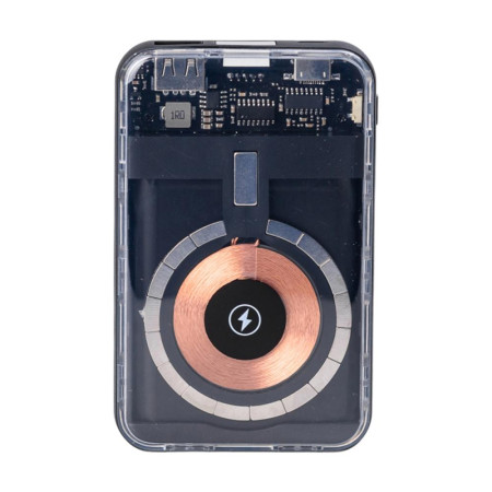 Повербанк 10000 mAh з бездротовою зарядкою USB-С/USB-A/microUSB/Apple Lightning 3 шнури в комплекті