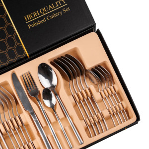 Набір столових приборів на 6 персон з гладкою поверхнею, хром. Photo 2