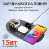 Підставка для навушників 4 в 1 з бездротовою зарядкою для iOS і Android, чорна