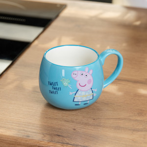 Чашка керамічна Peppa Pig 400 мл, блакитний. Photo 2