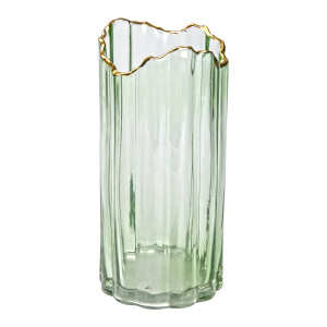 Ваза декоративна Glass Flower скляна 24.5 см, зелений. Photo 3