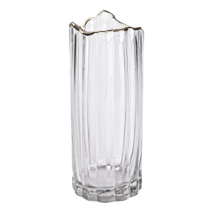 Ваза декоративна Glass Flower скляна 24.5 см, прозорий. Photo 3