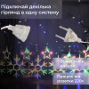 Гірлянда-штора Зірки та сніжинки розмір 3*0,9 м 10 фігур, мультиколор