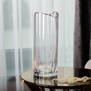 Ваза декоративна Glass Flower скляна 24.5 см, прозорий. Photo 2
