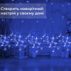 Гірлянда-штора Зірки та сніжинки розмір 3*0,9 м 10 фігур, синій