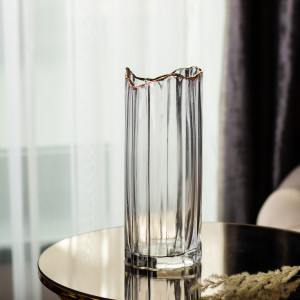 Ваза декоративна Glass Flower скляна 29.5 см, прозорий. Photo 2