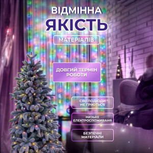 Гірлянда-нитка Роса Хвойна лапа 640 LED 30 метрів, мультиколор. Photo 3