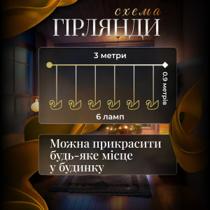 Гірлянда-штора Сваровські 3 метри 6 фігур, теплий білий. Photo 2