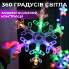 Гірлянда-штора Зірки та сніжинки розмір 3*1 м 12 фігур, мультиколор