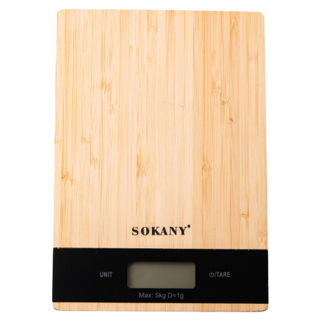 Ваги кухонні електронні SOKANY SK-19025 до 5 кг з плоскою платформою, дерево