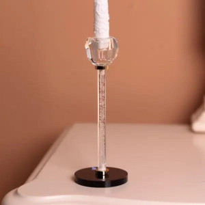Скляний свічник Crystal Pillar 22см на стіл високий декоративний HP-7-26. Photo 2