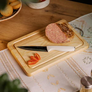 Обробна дошка прямокутна 20*30 см з металевою ручкою, ясен. Photo 3