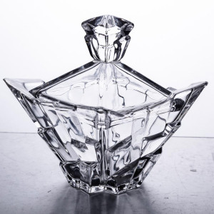 Цукорниця з кришкою 10×10×12 см ваза цукорниця квадратна скляна