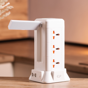 Мережевий фільтр подовжувач 4.8 м з лампою на 9 універсальних розеток з 2 USB, 1 Type-C, бездротова зарядка HP-5-7MF. Photo 3