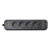 Мережевий фільтр 4.35 м подовжувач на 4 розетки з 3 USB 1 Type-C та кнопкою відключення HP-5-14