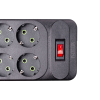 Мережевий фільтр подовжувач 3 м на 6 розеток 4 USB 2 Type-C та кнопкою вимкнення HP-5-15
