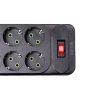 Мережевий фільтр подовжувач 5 м на 6 розеток 4 USB 2 Type-C та кнопкою вимкнення HP-5-16