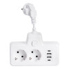 Мережевий фільтр на 2 євро розетки з 2 USB та 2 Type-C білий HP-5-17