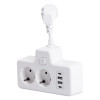 Мережевий фільтр на 2 євро розетки з 2 USB та 2 Type-C білий HP-5-17