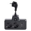 Мережевий фільтр на 2 євро розетки з 2 USB та 2 Type-C чорний HP-5-18